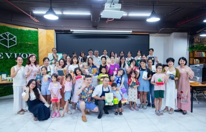 Búp Tâm An tổ chức workshop gia đình làm bánh trung thu tại The Vuon 