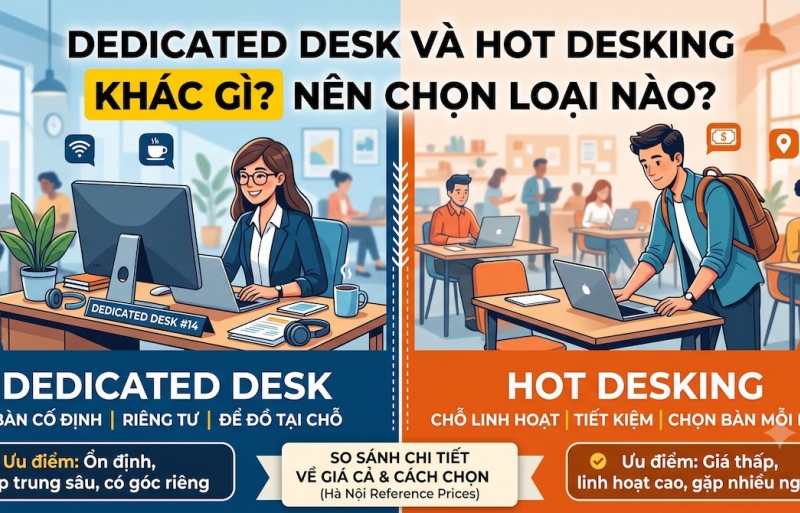 Dedicated desk và hot desking khác gì? Nên chọn loại nào?