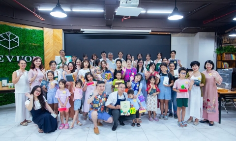 Búp Tâm An tổ chức workshop gia đình làm bánh trung thu tại The Vuon 