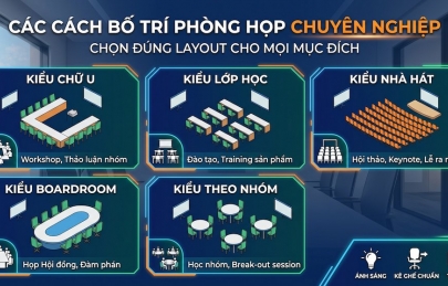 Cách bố trí phòng họp chuyên nghiệp theo từng mục đích