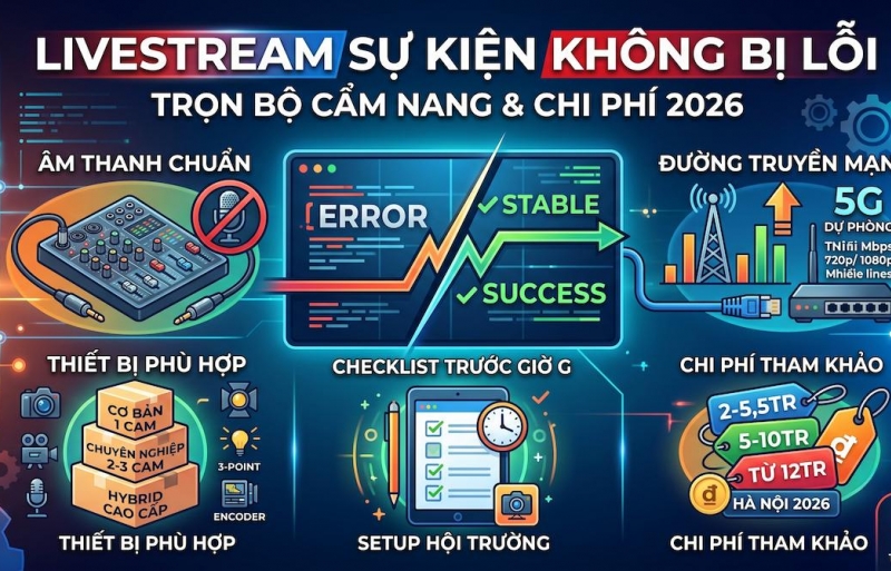 Livestream sự kiện: Thiết bị, đường truyền và cách setup