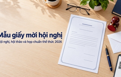 Mẫu giấy mời hội nghị, hội thảo và họp chuẩn thể thức 2026