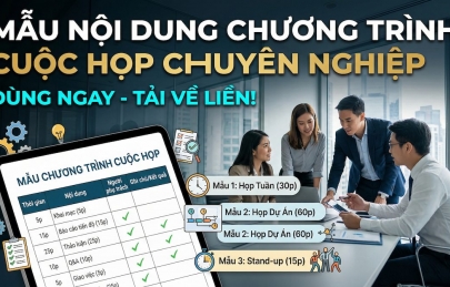 Mẫu nội dung chương trình cuộc họp chuyên nghiệp có thể dùng ngay