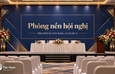 Phông nền hội nghị: mẫu thiết kế, kích thước và chi phí in