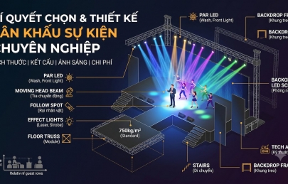 Sân khấu sự kiện: Kích thước, kết cấu và cách chọn theo không gian