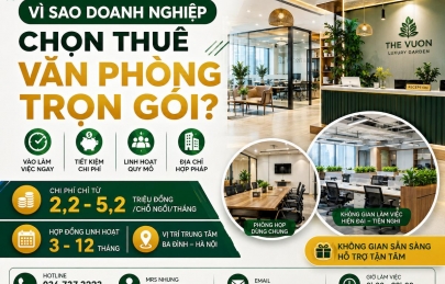 Thuê văn phòng trọn gói Hà Nội: Bảng giá và cách chọn 2026