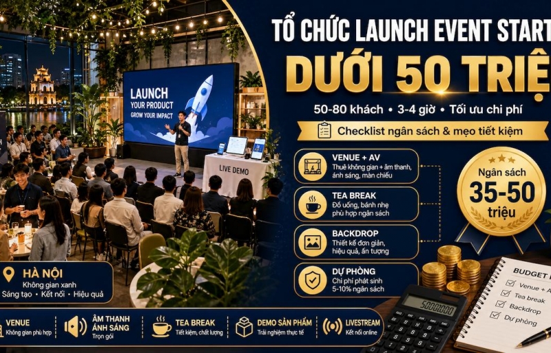 Tổ chức buổi ra mắt sản phẩm cho startup ngân sách dưới 50 triệu
