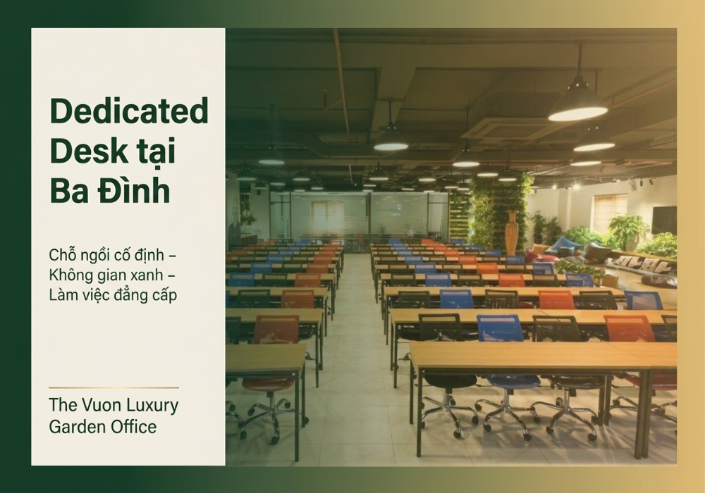 Dịch vụ dedicated desk tại Ba Đình uy tín - Chỗ ngồi cố định The Vuon 